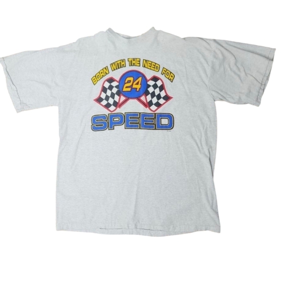 Vintage 90s 1996 Nascar Jeff Gordan Tshirt XL Born With The Need For Speed - Picture 1 of 9
